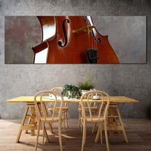 Load image into Gallery viewer, isolated  cello  canvas  wall  art  brown  white  cello  digital  canvas  print  cello  close  up  1  piece  canvas  artwork For Dinning Room
