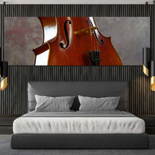 Load image into Gallery viewer, isolated  cello  canvas  wall  art  brown  white  cello  digital  canvas  print  cello  close  up  1  piece  canvas  artwork For Bedroom
