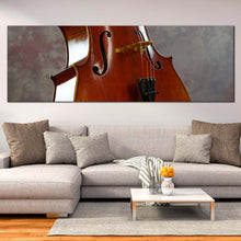 Load image into Gallery viewer, isolated  cello  canvas  wall  art  brown  white  cello  digital  canvas  print  cello  close  up  1  piece  canvas  artwork In Living Room
