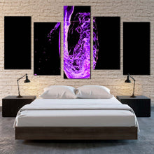 Load image into Gallery viewer, isolated cocktail canvas print blue cocktail pouring 5 piece canvas wall art purple cocktail glass multiple canvas For Bedroom
