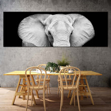 Load image into Gallery viewer, isolated  elephant  canvas  wall  art  grey  elephant  close  up  1  piece  canvas  print  elephant  black  and  white  canvas  artwork In Dinning Room
