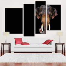 Load image into Gallery viewer, isolated elephant canvas wall art orange elephant animal 4 piece canvas print grey elephant art print for living room
