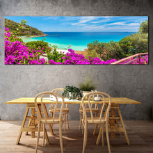 Load image into Gallery viewer, italy  ocean  canvas  wall  art  tuscany  green  elba  island  1  piece  canvas  print  blue  ocean  cavoli  beach  wide  canvas In Dinning Room
