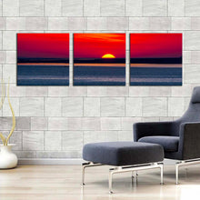 Load image into Gallery viewer, izmir  sea  canvas  wall  art  red  orange  ocean  sky  3  piece  canvas  print  turkey  grey  ocean  multi  canvas  artwork For Living Room
