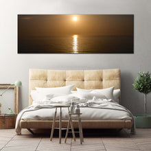 Load image into Gallery viewer, japan  ocean  canvas  wall  art  ocean  yellow  sun  scenery  1  piece  canvas  print  brown  shiretoko  hokkaido  sea  canvas  artwork In Bedroom
