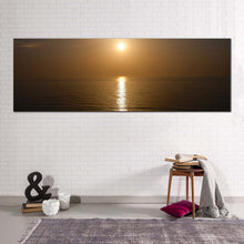 Load image into Gallery viewer, japan  ocean  canvas  wall  art  ocean  yellow  sun  scenery  1  piece  canvas  print  brown  shiretoko  hokkaido  sea  canvas  artwork In Living Room
