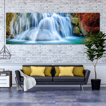 Load image into Gallery viewer, kanchanaburi  waterfall  canvas  wall  arthuai  mae  khamin  waterfall  canvas  print  thailand  colorful  waterfall  scenery  1  piece  canvas In Living Room
