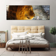 Load image into Gallery viewer, lion  head  canvas  wall  art  lion  animal  1  piece  canvas  yellow  orange  lion  nature  background  canvas  print For Bedroom
