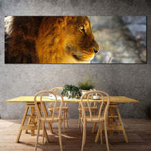 Load image into Gallery viewer, lion  head  canvas  wall  art  lion  animal  1  piece  canvas  yellow  orange  lion  nature  background  canvas  print For Dinning Room
