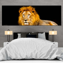 Load image into Gallery viewer, lion  portrait  canvas  wall  art  king  of  the  jungle  1  piece  canvas  print  yellow  orange  lion  animal  canvas  artwork For Bedroom
