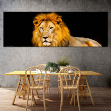 Load image into Gallery viewer, lion  portrait  canvas  wall  art  king  of  the  jungle  1  piece  canvas  print  yellow  orange  lion  animal  canvas  artwork In Dinning Room
