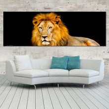 Load image into Gallery viewer, lion  portrait  canvas  wall  art  king  of  the  jungle  1  piece  canvas  print  yellow  orange  lion  animal  canvas  artwork In Living Room
