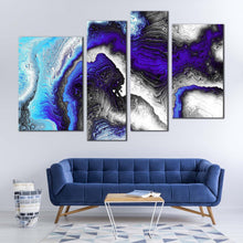 Load image into Gallery viewer, liquid texture canvas wall art abstract artwork print abstract digital fractal pattern 4 piece multi canvas for living room
