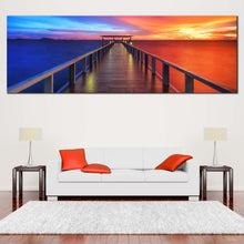 Load image into Gallery viewer, long  wooden  pier  at  sunset  view  oersize  canvas  prints For Living Room
