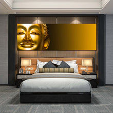 Load image into Gallery viewer, lord  buddha  canvas  wall  art  gold  buddha  mind  and  soul  1  piece  canvas  yellow  background  buddha  canvas  print For Your Bedroom
