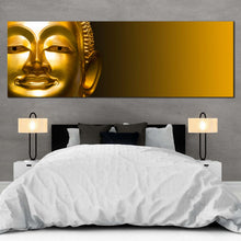 Load image into Gallery viewer, lord  buddha  canvas  wall  art  gold  buddha  mind  and  soul  1  piece  canvas  yellow  background  buddha  canvas  print For Bedroom
