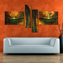 Load image into Gallery viewer, lord buddha canvas wall art peaceful buddha face close up 4 piece canvas print colorful buddha face multi canvas artwork In Living room
