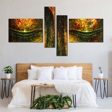 Load image into Gallery viewer, lord buddha canvas wall art peaceful buddha face close up 4 piece canvas print colorful buddha face multi canvas artwork For Bedroom
