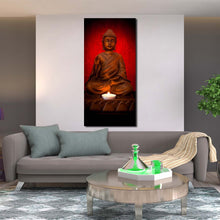 Load image into Gallery viewer, lord  buddha  canvas  wall  art  red  background  mind  soul  buddha  canvas  artwork  orange  blessing  buddha  vertical  canvas  print For Your Living Room
