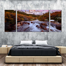 Load image into Gallery viewer, los glaciares canvas wall art white fitz roy mountain sunset 3 piece canvas print argentina landscape waterfall green forest canvas set For Bedroom
