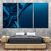 Load image into Gallery viewer, luxurious abstract canvas print blue elegant abstract wavy folds 3 piece canvas wall art abstract background luxury multi canvas For Bedroom
