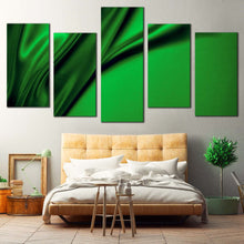 Load image into Gallery viewer, luxurious abstract canvas wall art abstract wavy folds canvas set green abstract elegant design 5 piece canvas print For Your Bedroom
