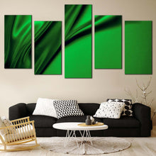 Load image into Gallery viewer, luxurious abstract canvas wall art abstract wavy folds canvas set green abstract elegant design 5 piece canvas print For Living room
