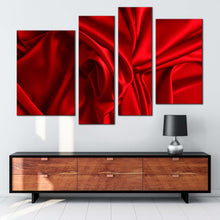 Load image into Gallery viewer, luxurious abstract canvas wall art red elegant abstract 4 piece multiple canvas abstract wavy design canvas print for living room
