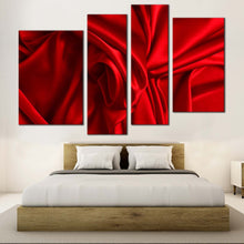 Load image into Gallery viewer, luxurious abstract canvas wall art red elegant abstract 4 piece multiple canvas abstract wavy design canvas print for your bedroom
