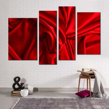 Load image into Gallery viewer, luxurious abstract canvas wall art red elegant abstract 4 piece multiple canvas abstract wavy design canvas print
