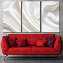 Load image into Gallery viewer, luxurious abstract canvas wall art white abstract elegant design 3 piece multi canvas abstract wavy folds canvas print For Living Room
