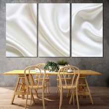 Load image into Gallery viewer, luxurious abstract canvas wall art white abstract elegant design 3 piece multi canvas abstract wavy folds canvas print For Dining Room
