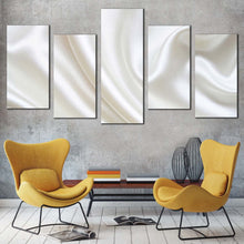 Load image into Gallery viewer, luxury abstract canvas print abstract wavy folds multi canvas artwork white abstract liquid 5 piece canvas wall art For Living room
