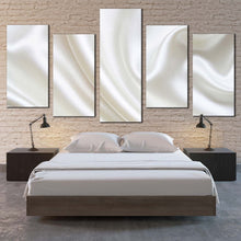 Load image into Gallery viewer, luxury abstract canvas print abstract wavy folds multi canvas artwork white abstract liquid 5 piece canvas wall art For Bedroom
