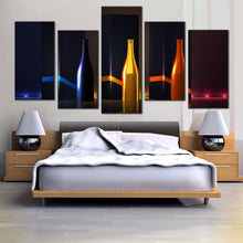 Load image into Gallery viewer, luxury champagne bottles Packaging 5 panel canvas prints For Bedroom
