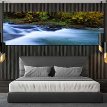 Load image into Gallery viewer, majestic  waterfall  canvas  wall  art  blue  central  balkan  river  panoramic  canvas  print  beautiul  green  forest  waterfall  wide  canvas For Bedroom
