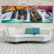 Load image into Gallery viewer, majestic  waterfall  canvas  wall  art  colorful  autumn  forest  waterfall  1  piece  canvas  print  beautiful  waterfall  scenery  canvas  artwork In Living Room
