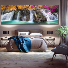 Load image into Gallery viewer, majestic  waterfall  canvas  wall  art  colorful  autumn  forest  waterfall  1  piece  canvas  print  beautiful  waterfall  scenery  canvas  artwork For Bedroom
