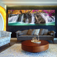 Load image into Gallery viewer, majestic  waterfall  canvas  wall  art  colorful  autumn  forest  waterfall  1  piece  canvas  print  beautiful  waterfall  scenery  canvas  artwork For Living Room
