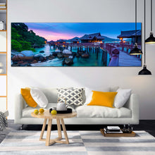 Load image into Gallery viewer, malaysia  ocean  canvas  wall  art  colorful  pangkor  island  sea  panoramic  canvas  print  beautiful  ocean  scenery  wide  canvas In Living Room
