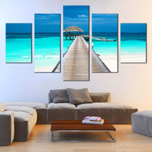 Load image into Gallery viewer, maldives  beach  white  sand  blue  water  pier In Living Room
