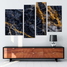 Load image into Gallery viewer, marble design canvas wall art abstract digital art multi canvas abstract stone gray gold 4 piece canvas print for your living room 
