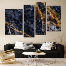 Load image into Gallery viewer, marble design canvas wall art abstract digital art multi canvas abstract stone gray gold 4 piece canvas print
