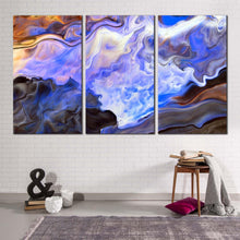 Load image into Gallery viewer, marble design canvas wall art white blue watercolor abstract 3 piece canvas set modern abstract canvas print
