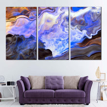 Load image into Gallery viewer, marble design canvas wall art white blue watercolor abstract 3 piece canvas set modern abstract canvas print For Living Room
