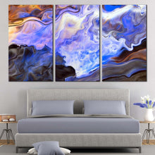 Load image into Gallery viewer, marble design canvas wall art white blue watercolor abstract 3 piece canvas set modern abstract canvas print For Bedroom
