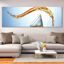 Load image into Gallery viewer, martini  splash  canvas  wall  art  blue  abstract  alcohol  drink  1  piece  canvas  artwork  yellow  martini  liquid  splash  canvas  print In Living Room
