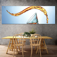 Load image into Gallery viewer, martini  splash  canvas  wall  art  blue  abstract  alcohol  drink  1  piece  canvas  artwork  yellow  martini  liquid  splash  canvas  print In Dinning Room
