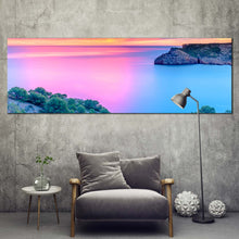 Load image into Gallery viewer, mediterranean  sea  canvas  wall  art  cloudy  orange  ocean  sky  1  piece  canvas  print  spain  blue  pink  ocean  canvas  artwork For Living Room
