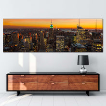 Load image into Gallery viewer, midtown  manhattan  canvas  print  grey  new  york  city  canvas  artwork  yellow  sky  empire  state  building  1  piece  canvas  wall  art For Living Room
